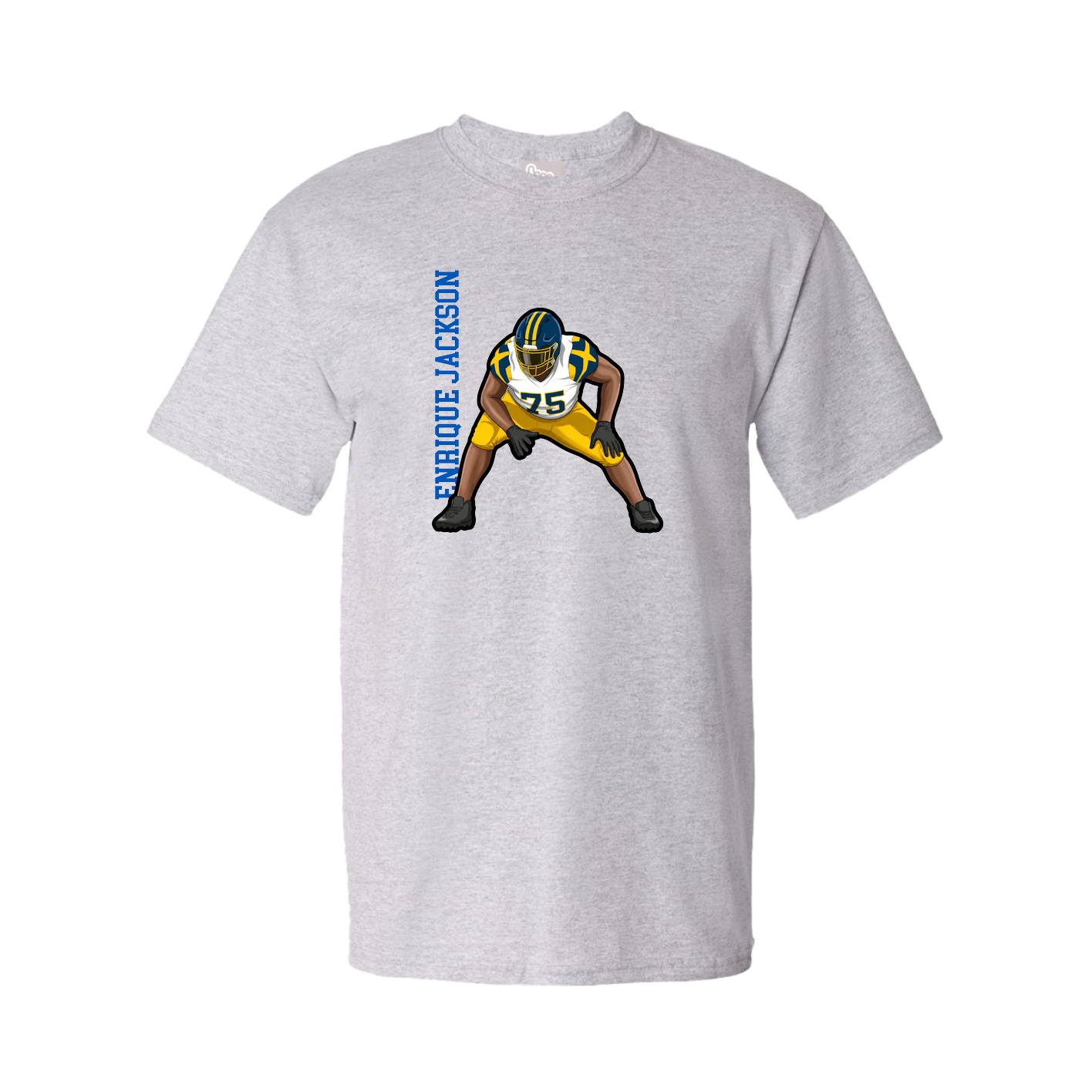 Youth Tee — Name Vertical in Grey