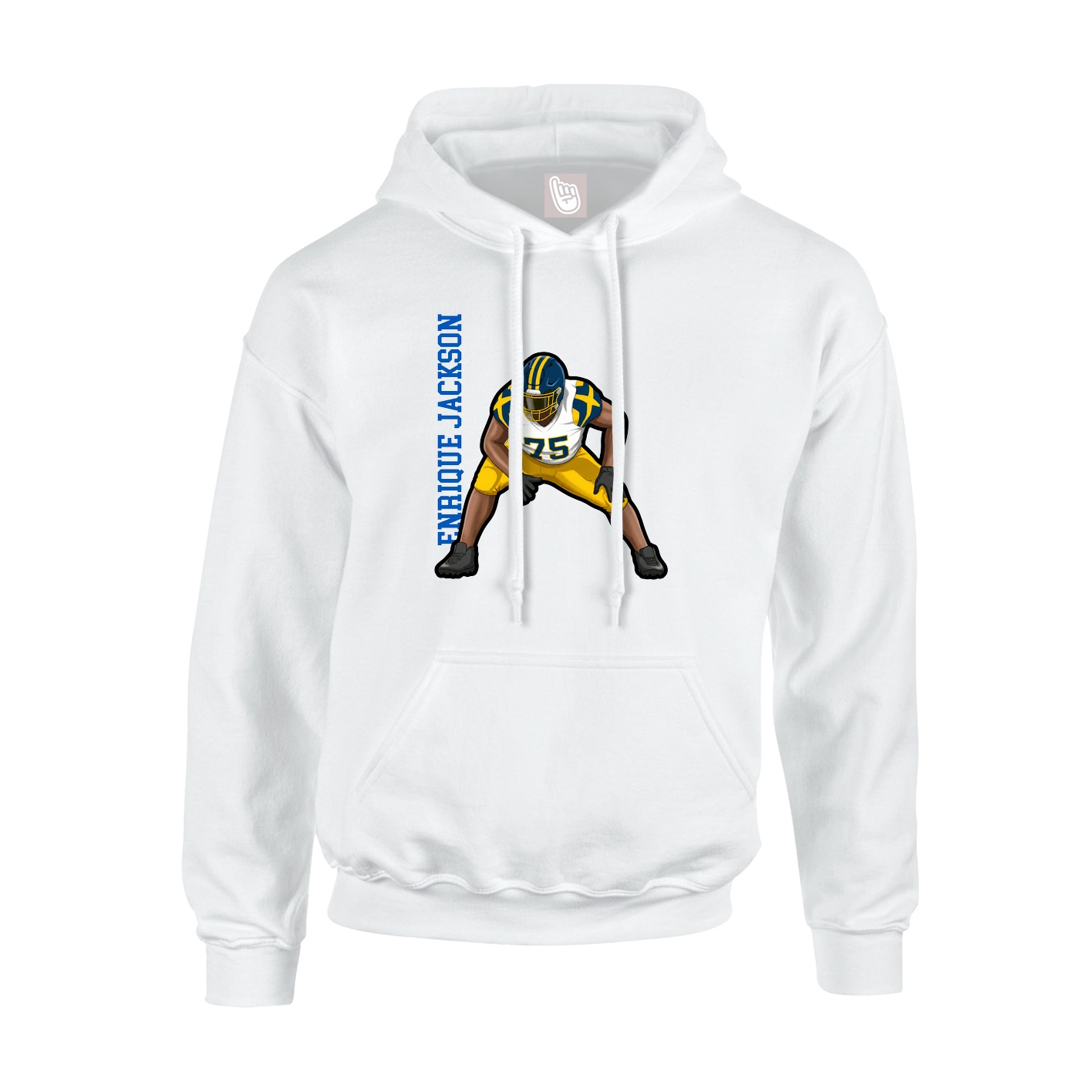 Youth Hoodie — Name Vertical in White