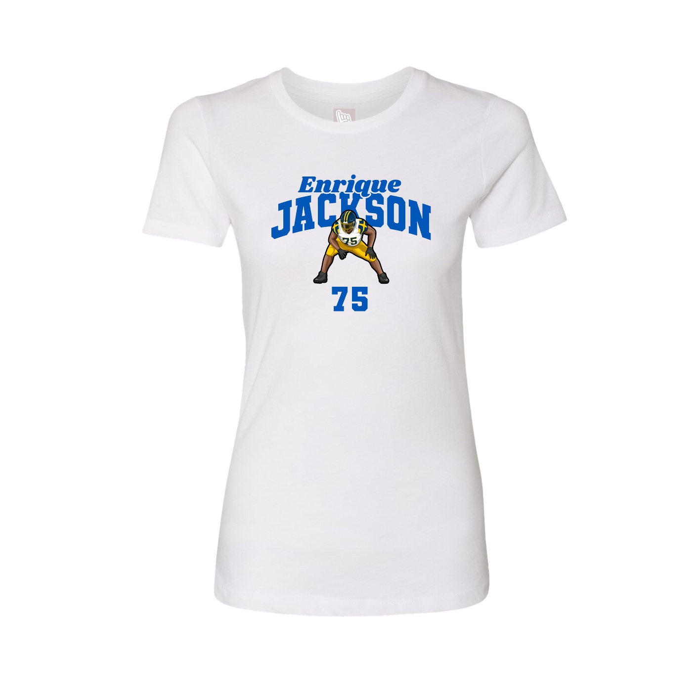 Fitted Women's Tee — Signature Arch in White