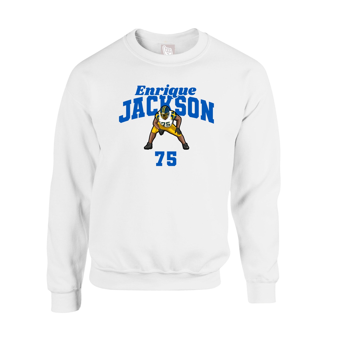 Fleece Crew — Signature Arch in White
