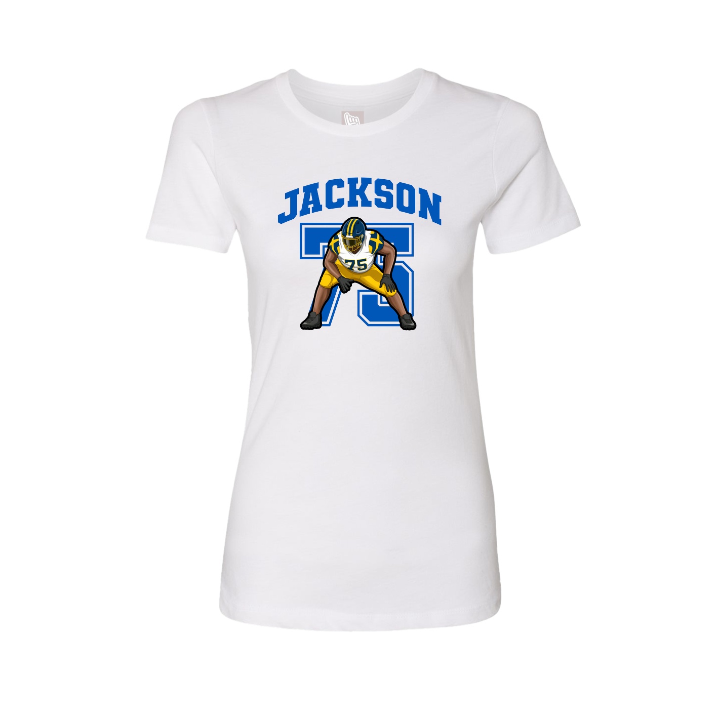 Fitted Women's Tee — Number in White