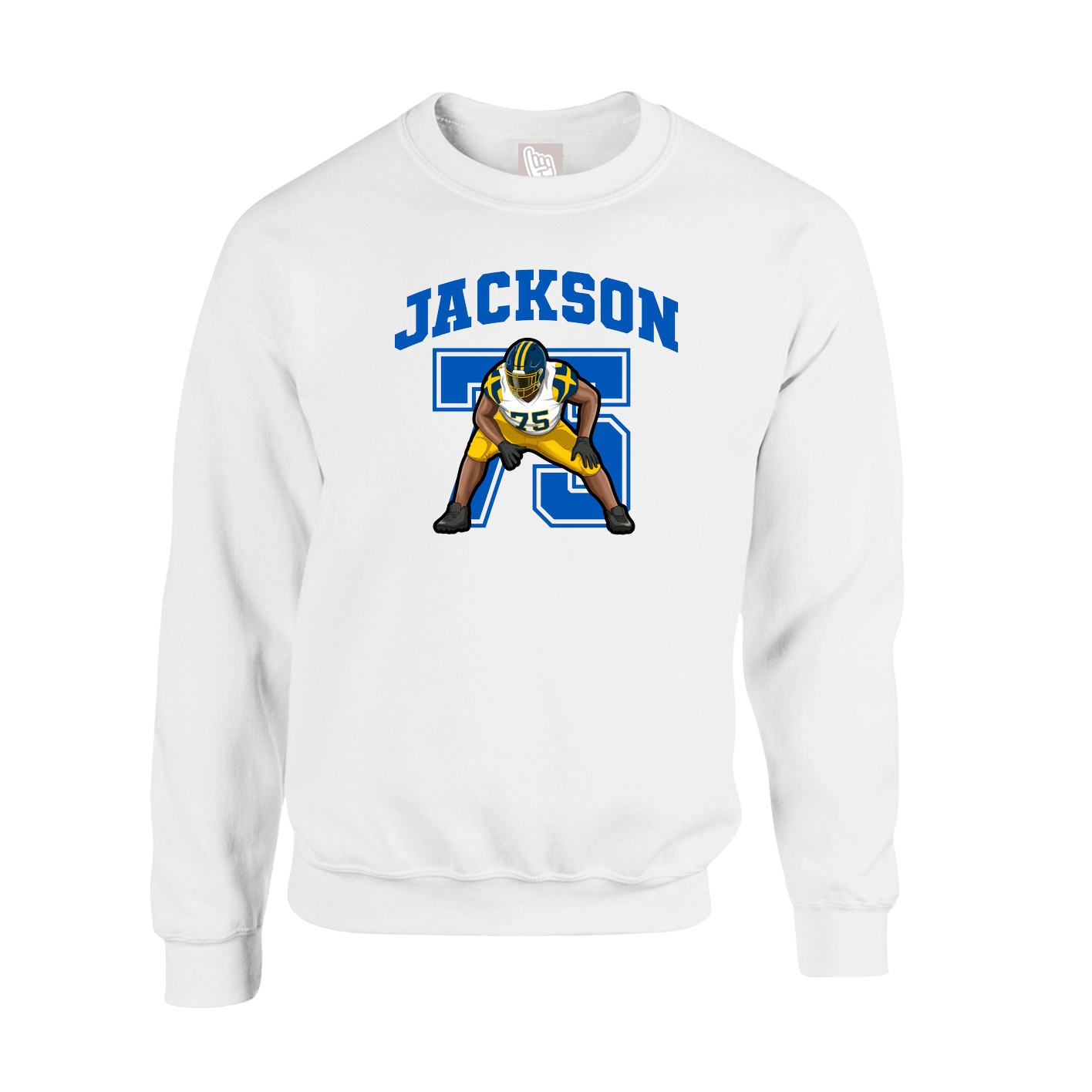 Fleece Crew — Number in White