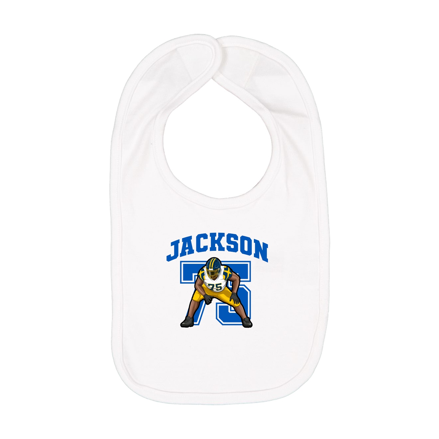 Infant Bib — Number in White