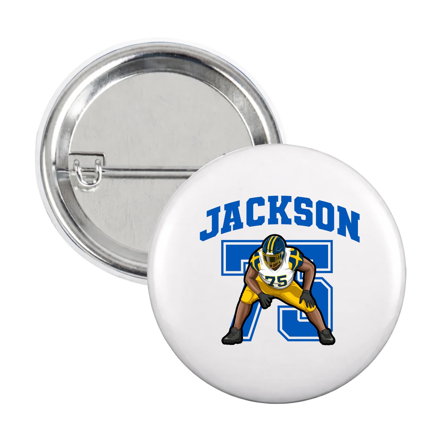Game Day Button — Number in White