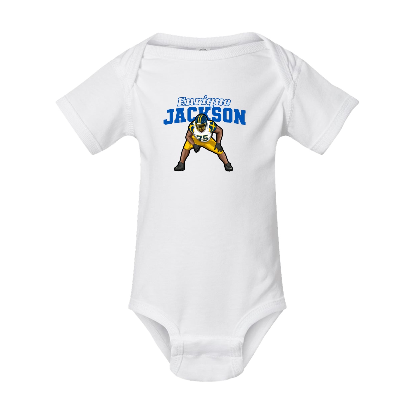 Baby Onesie — Name Arch in White