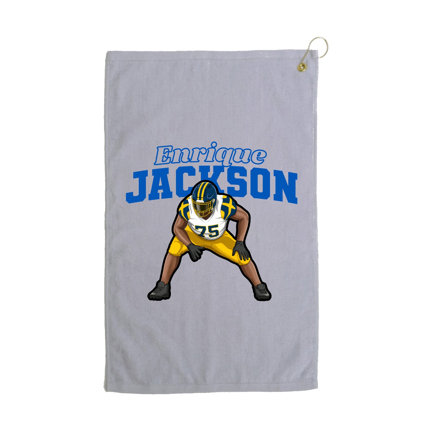 Golf Towel — Name Arch in Grey