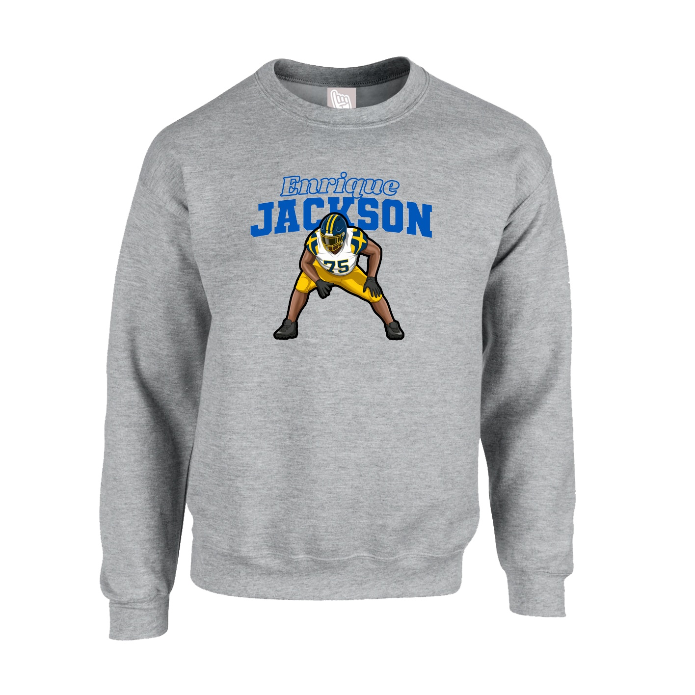 Fleece Crew — Name Arch in Grey