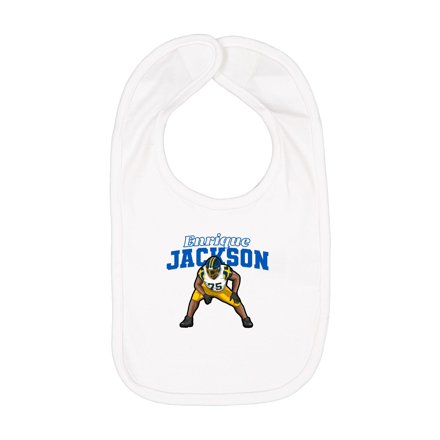 Infant Bib — Name Arch in White