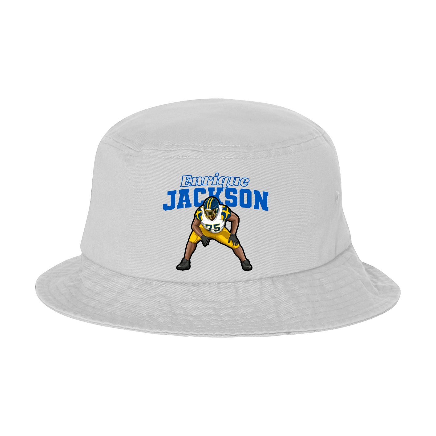Bucket Cap — Name Arch in White