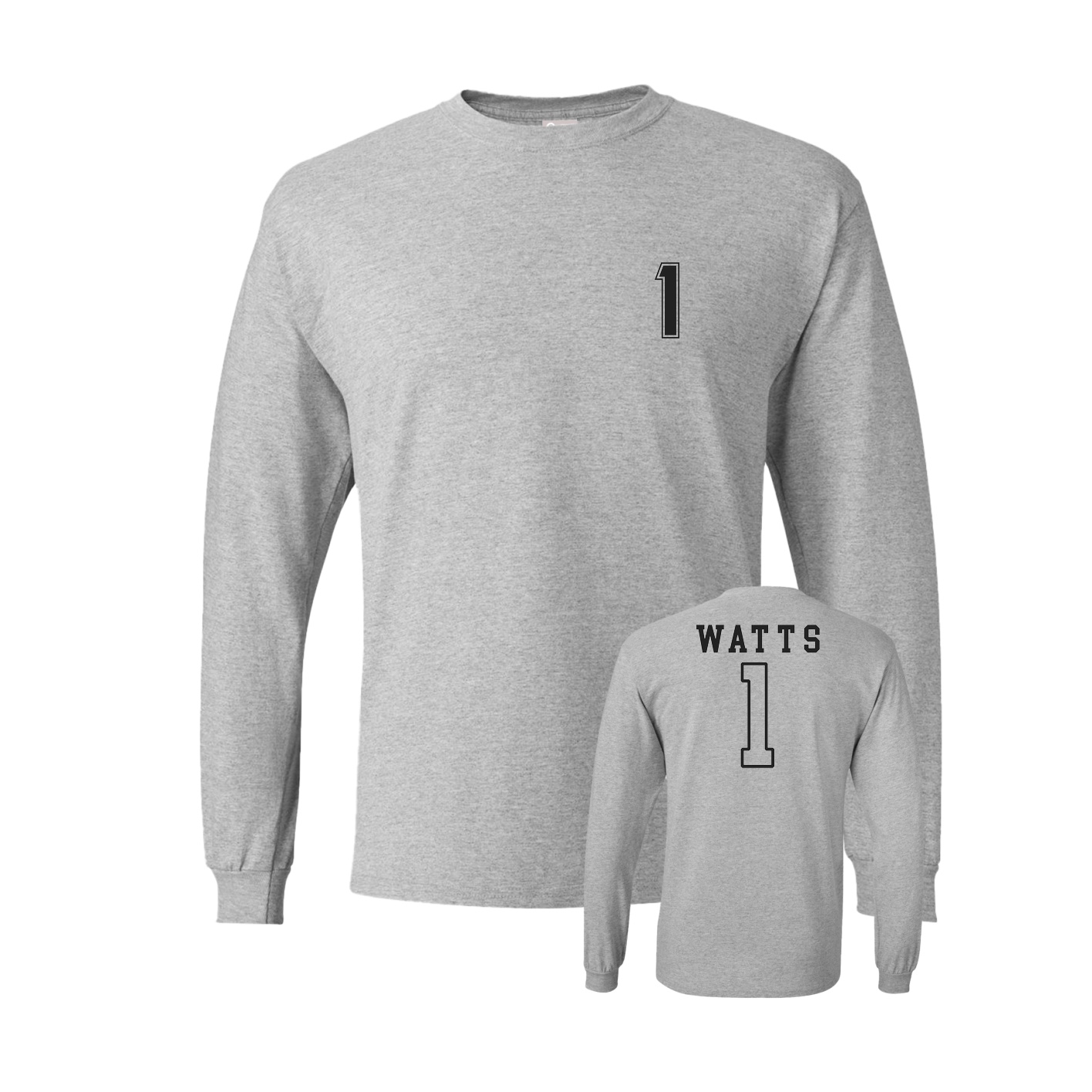 Long Sleeve Tee — Chest Back in Grey