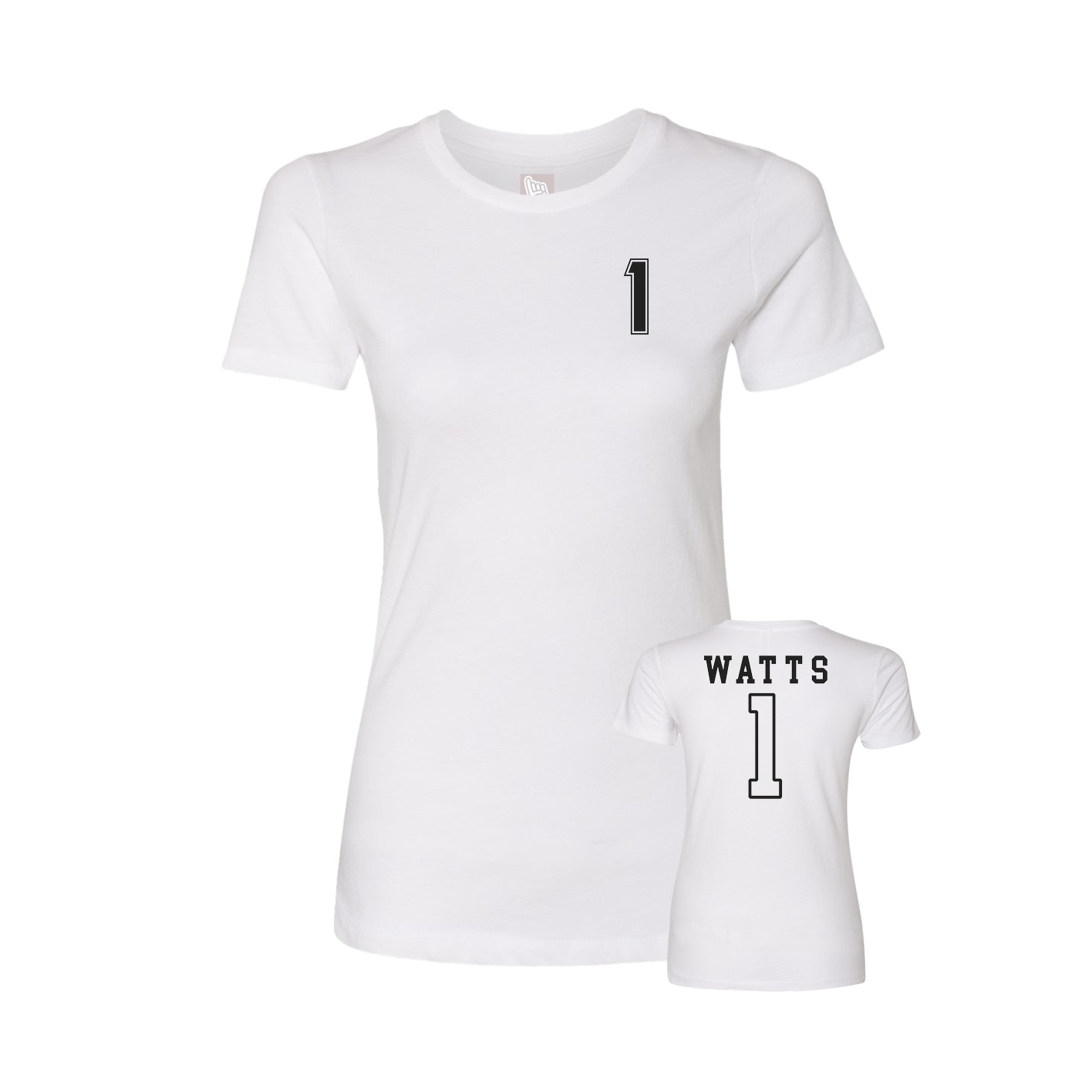 Fitted Women's Tee — Chest Back in White