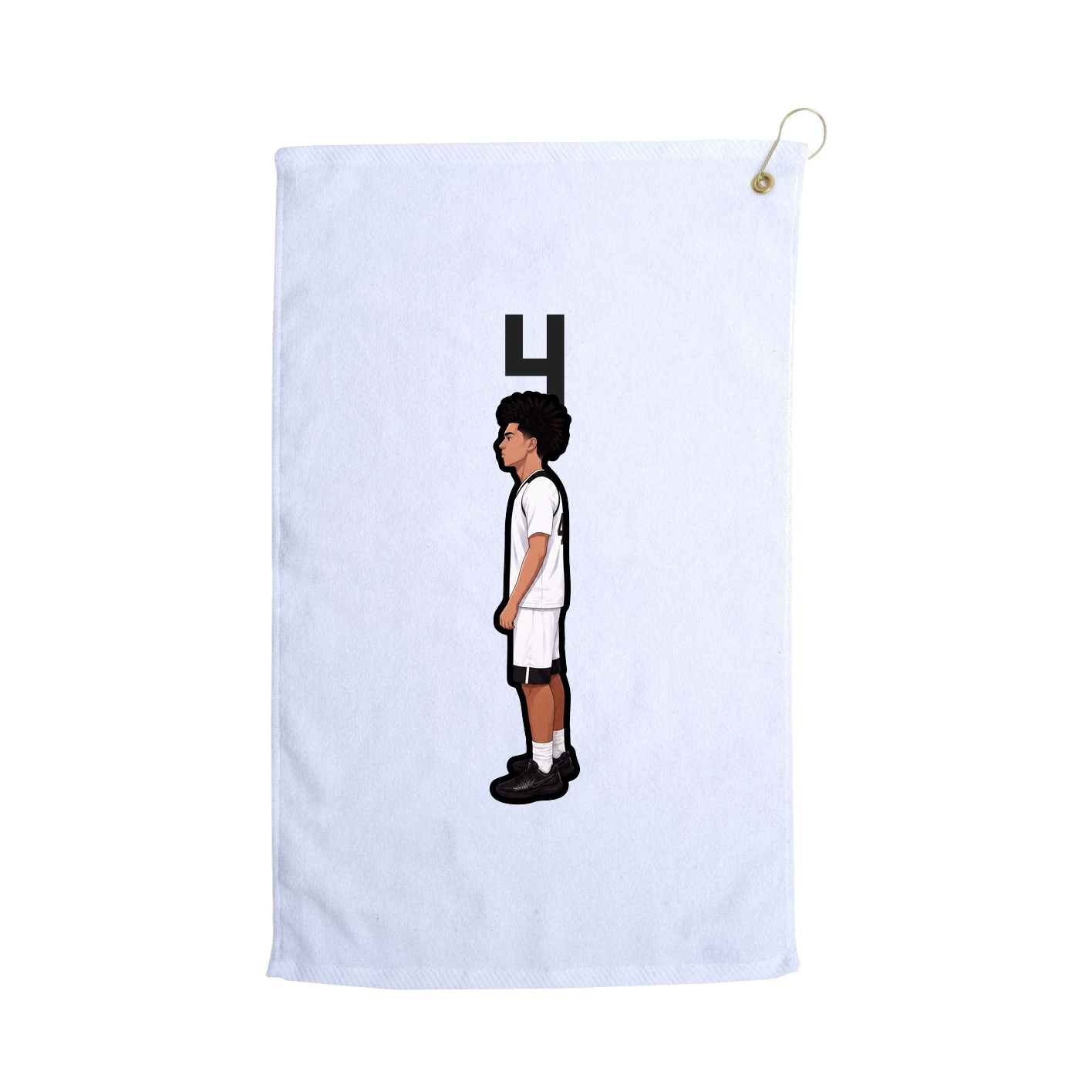 Golf Towel — Number Top in White