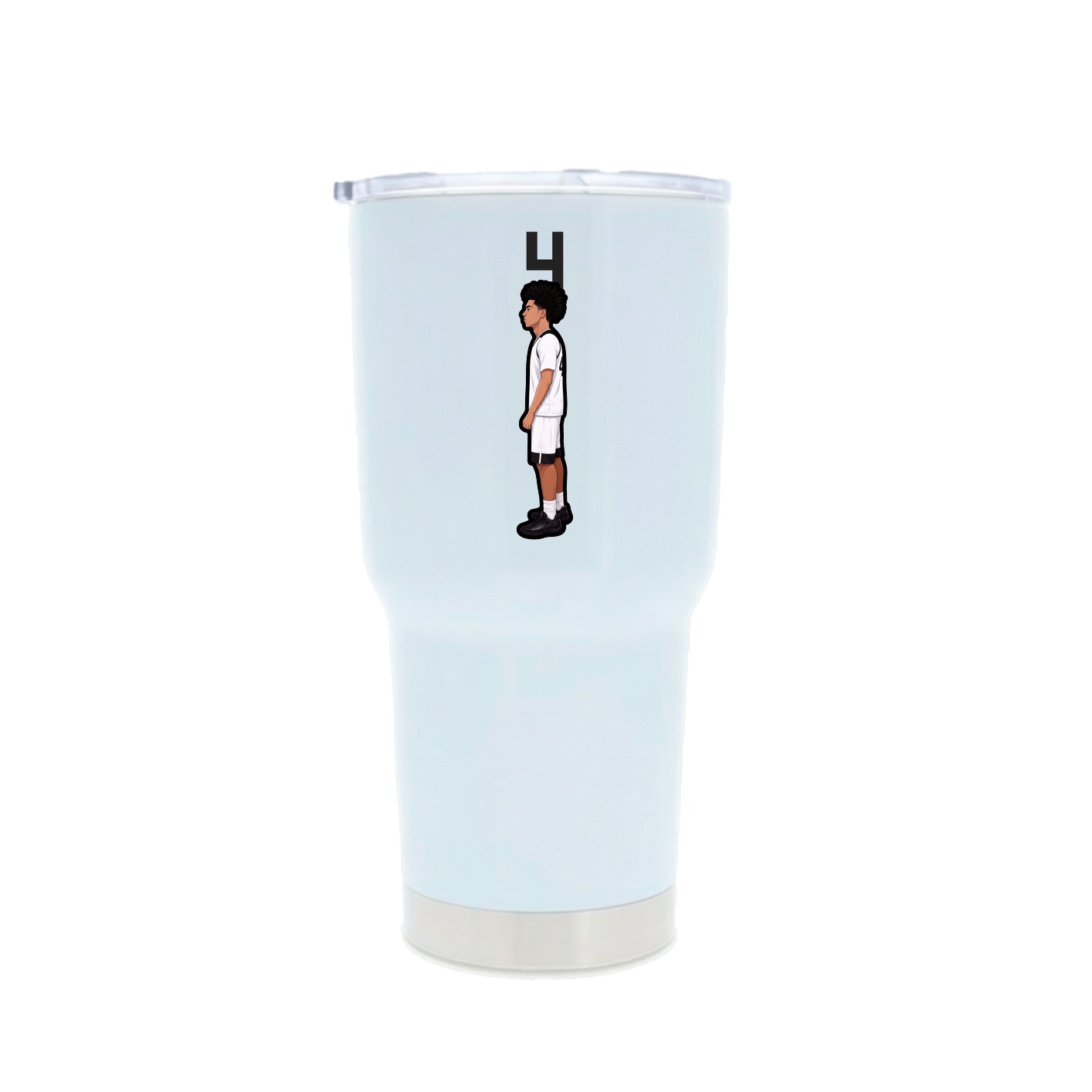 30oz Stainless Steel Tumbler — Number Top in White