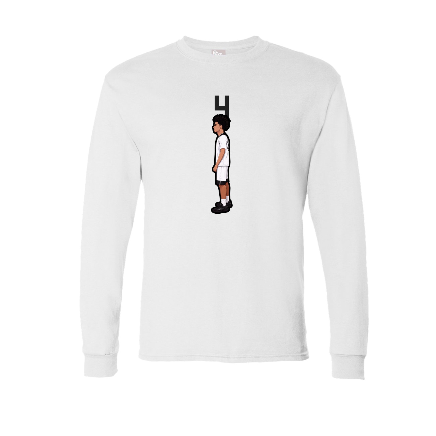 Long Sleeve Tee — Number Top in White