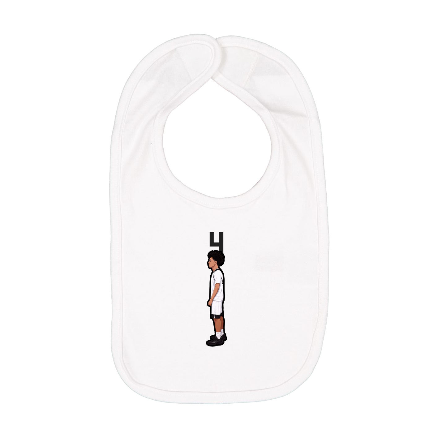 Infant Bib — Number Top in White