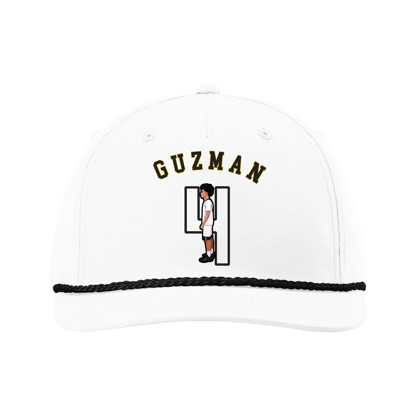 Five-Panel Classic Rope Cap — Shirsey Arch in White