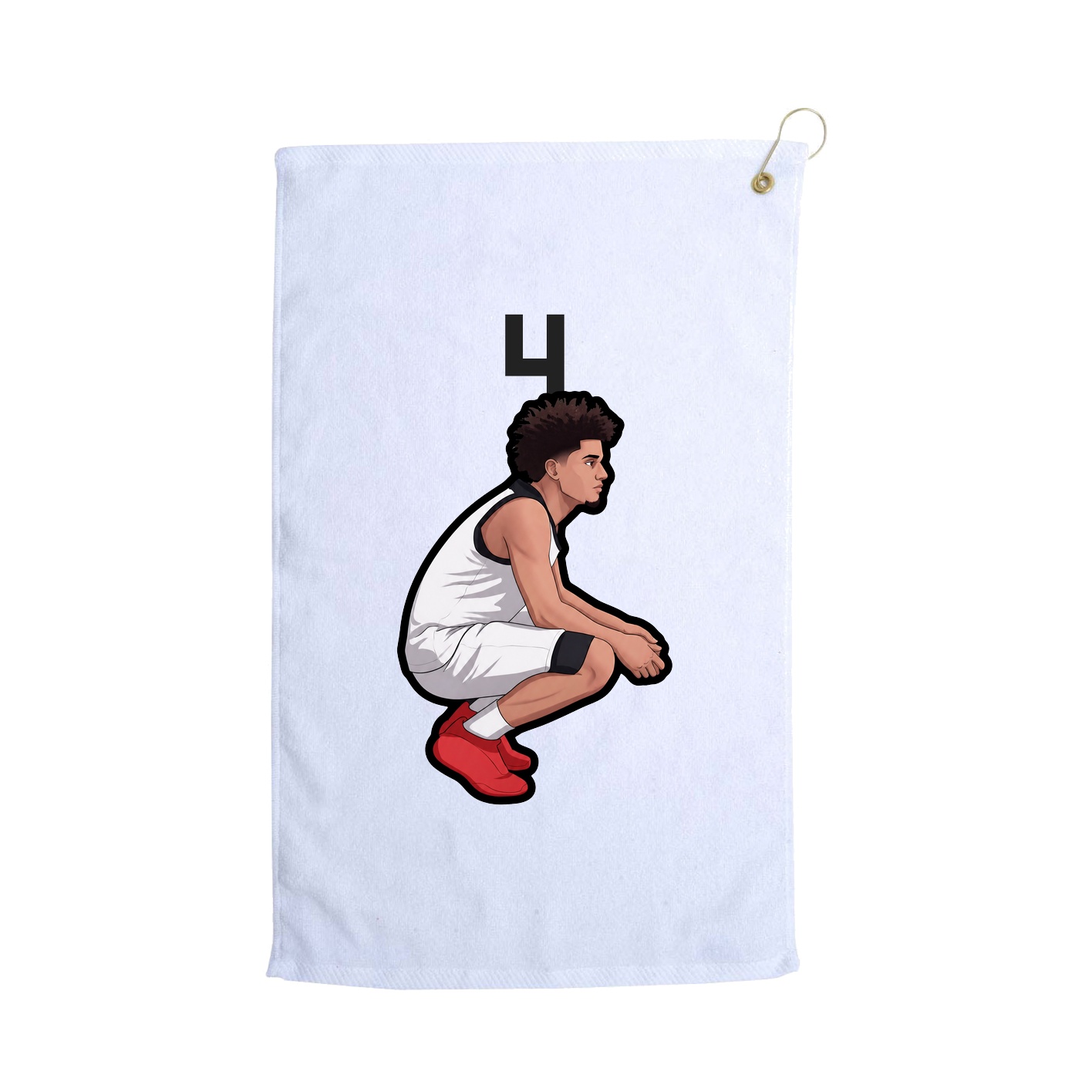 Golf Towel — Number Top in White