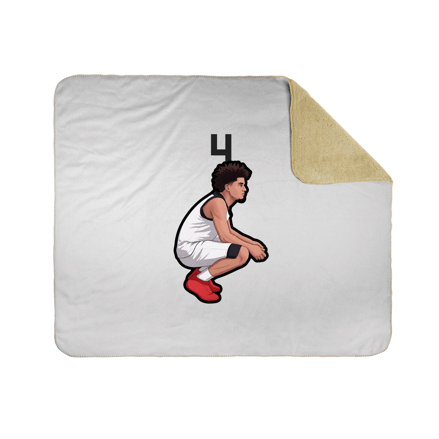 Throw Blanket — Number Top in White