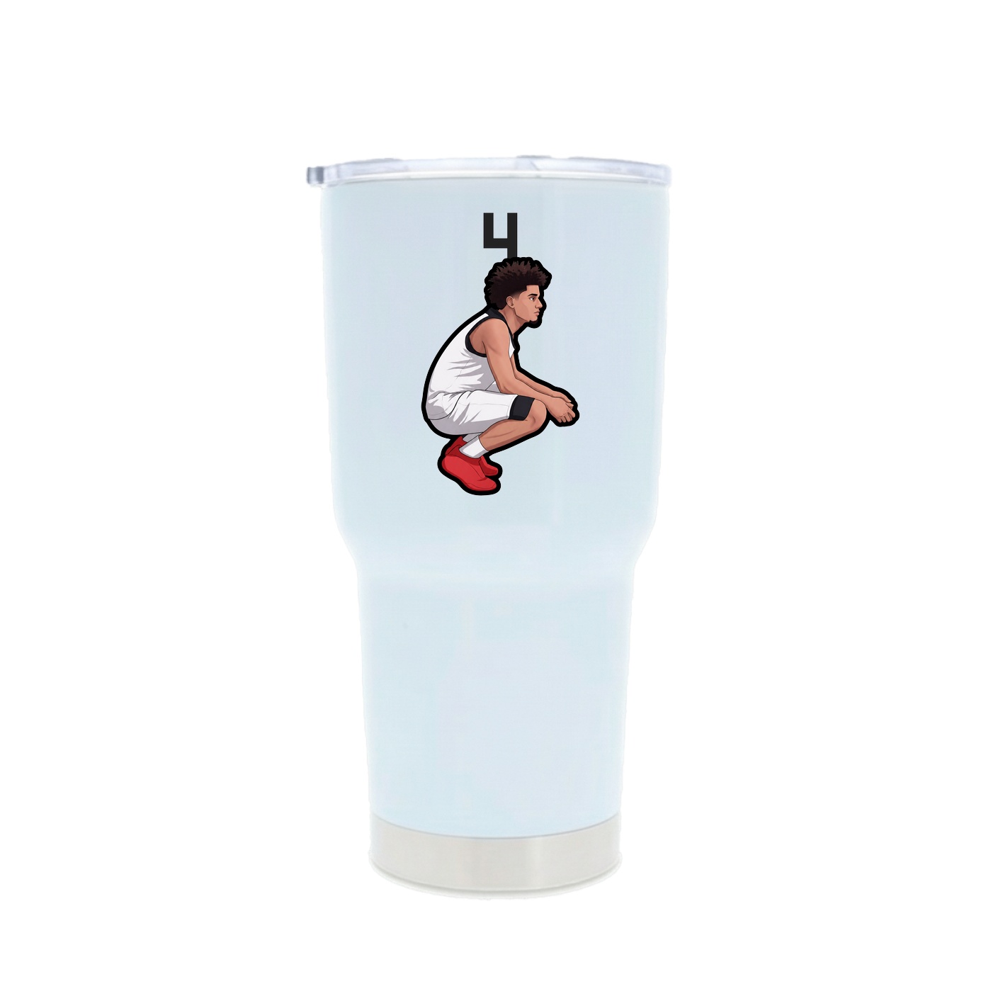 30oz Stainless Steel Tumbler — Number Top in White