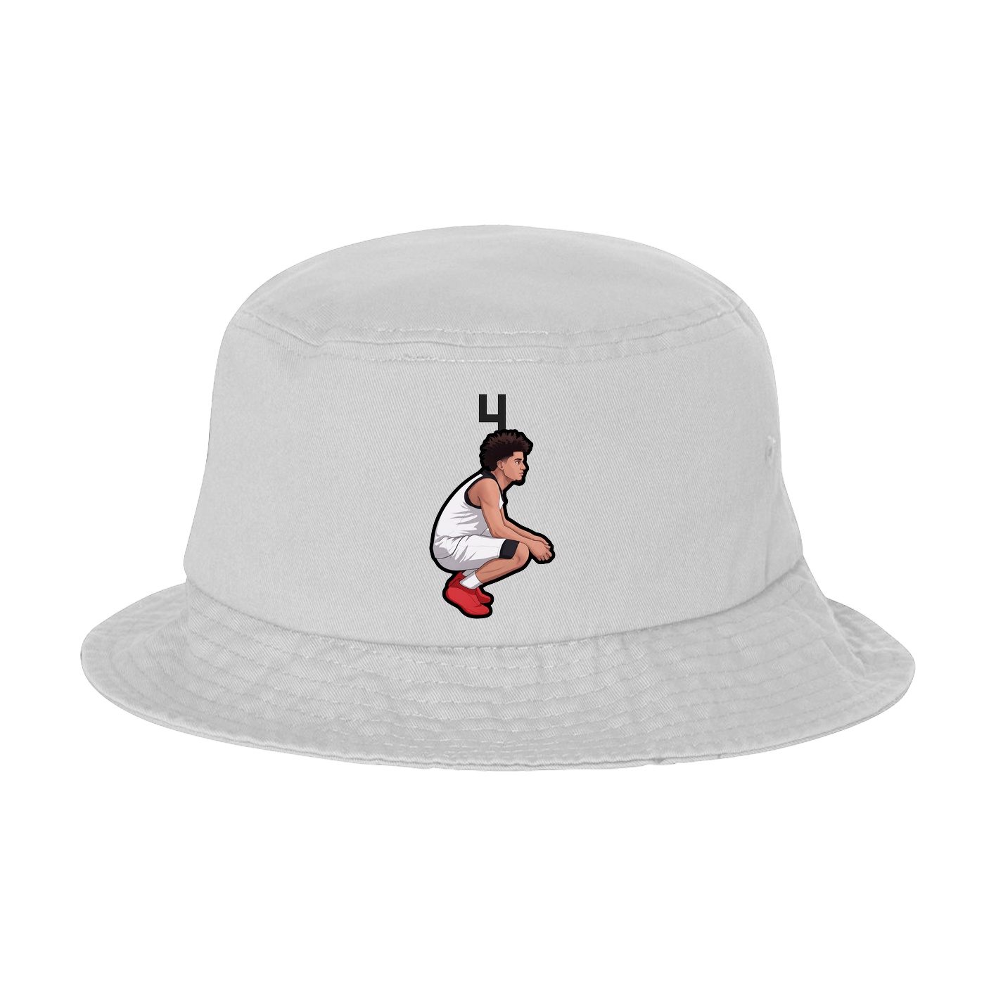 Bucket Cap — Number Top in White