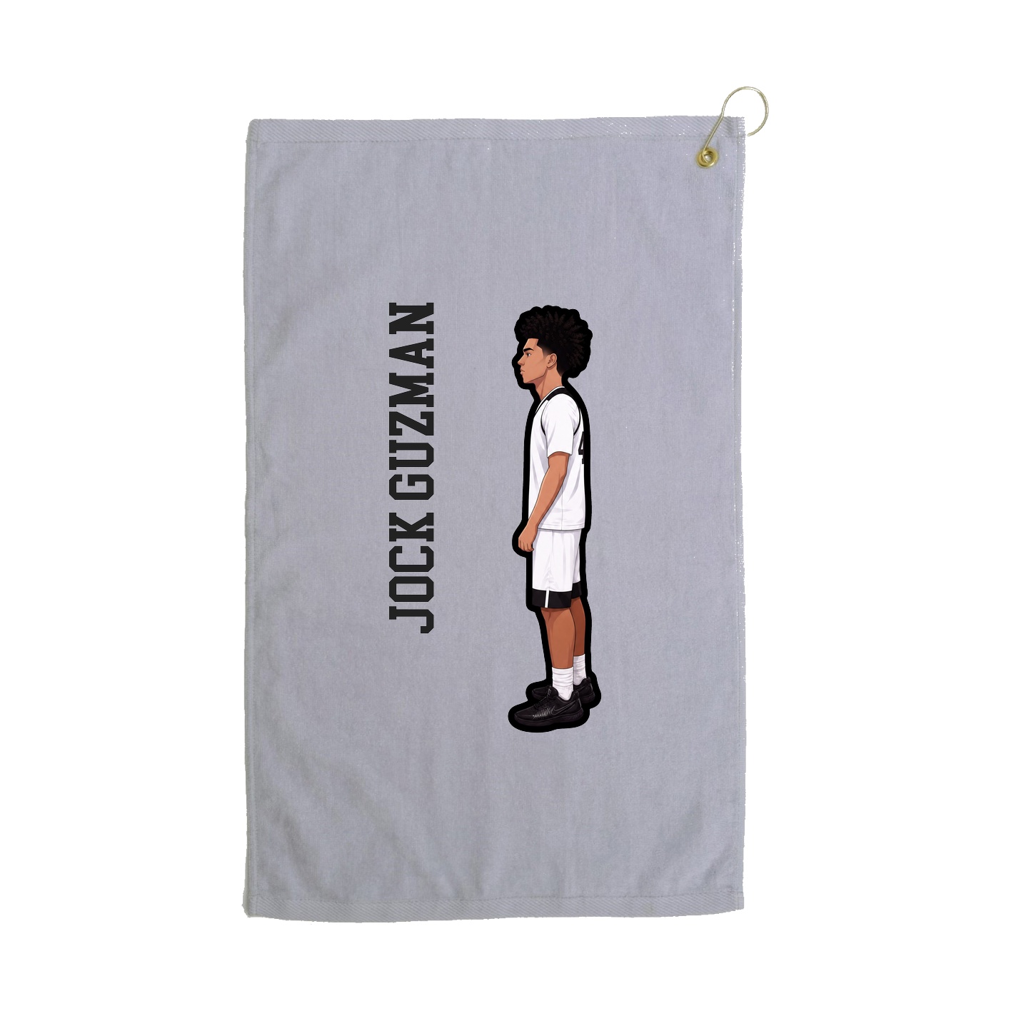 Golf Towel — Name Vertical in Grey