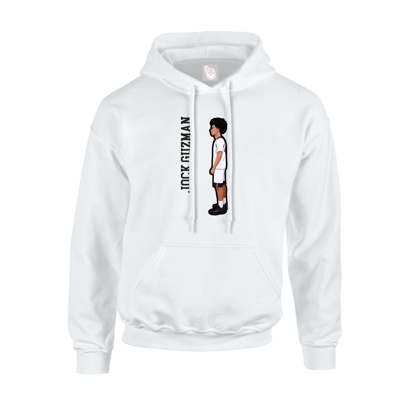 Youth Hoodie — Name Vertical in White
