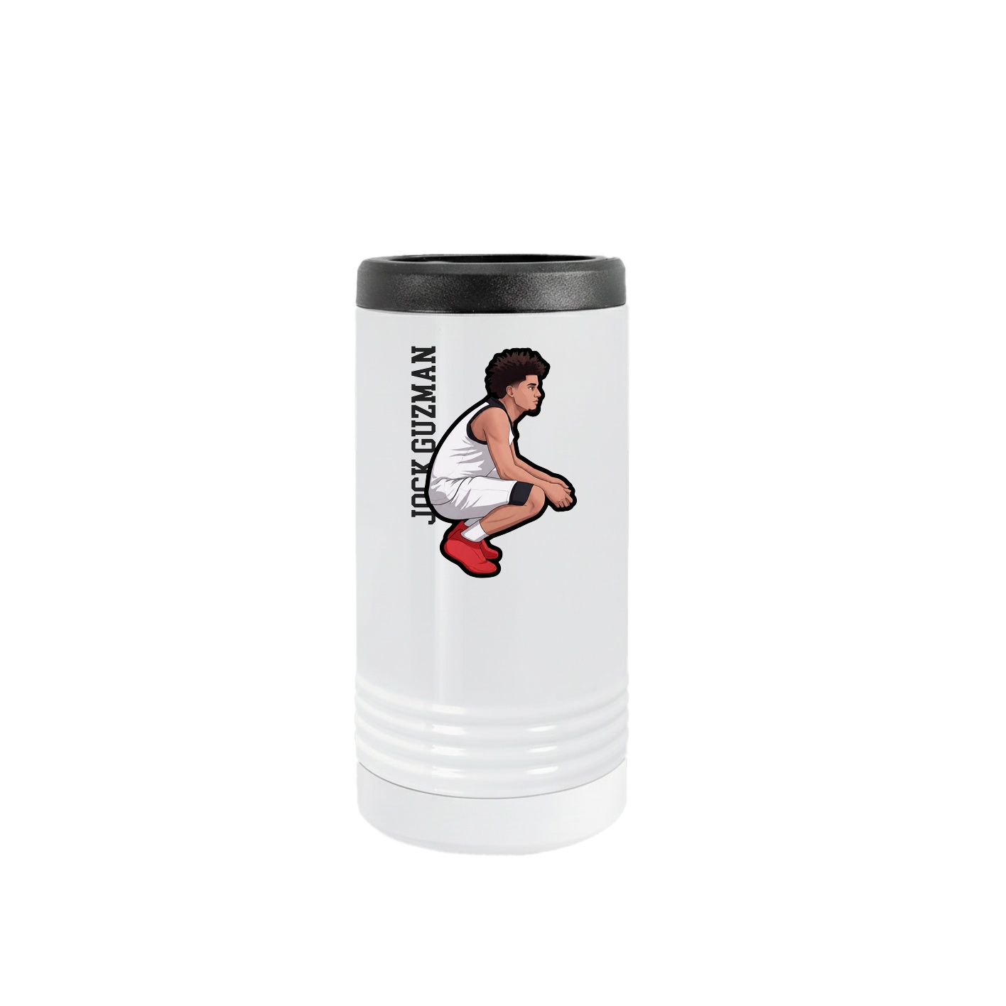 Slim Beverage Holder — Name Vertical in White