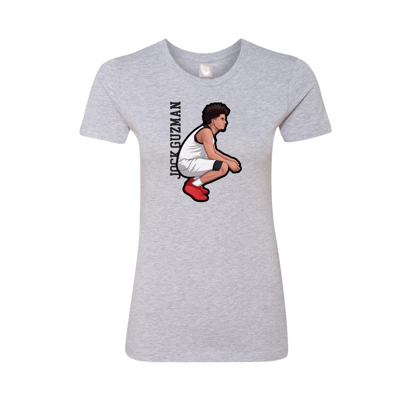 Fitted Women's Tee — Name Vertical in Grey