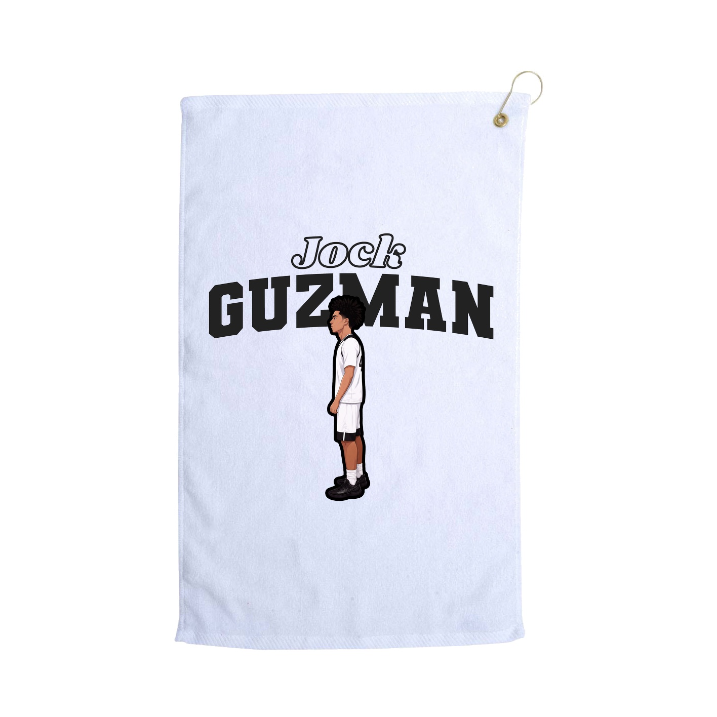 Golf Towel — Name Arch in White