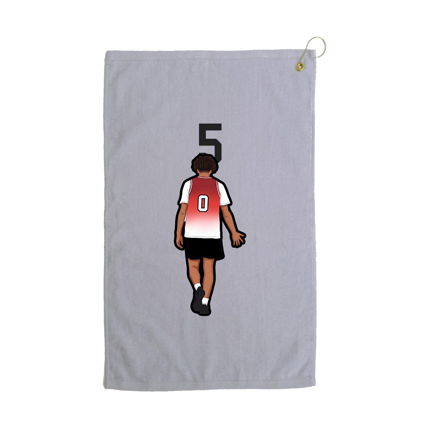 Golf Towel — Number Top in Grey