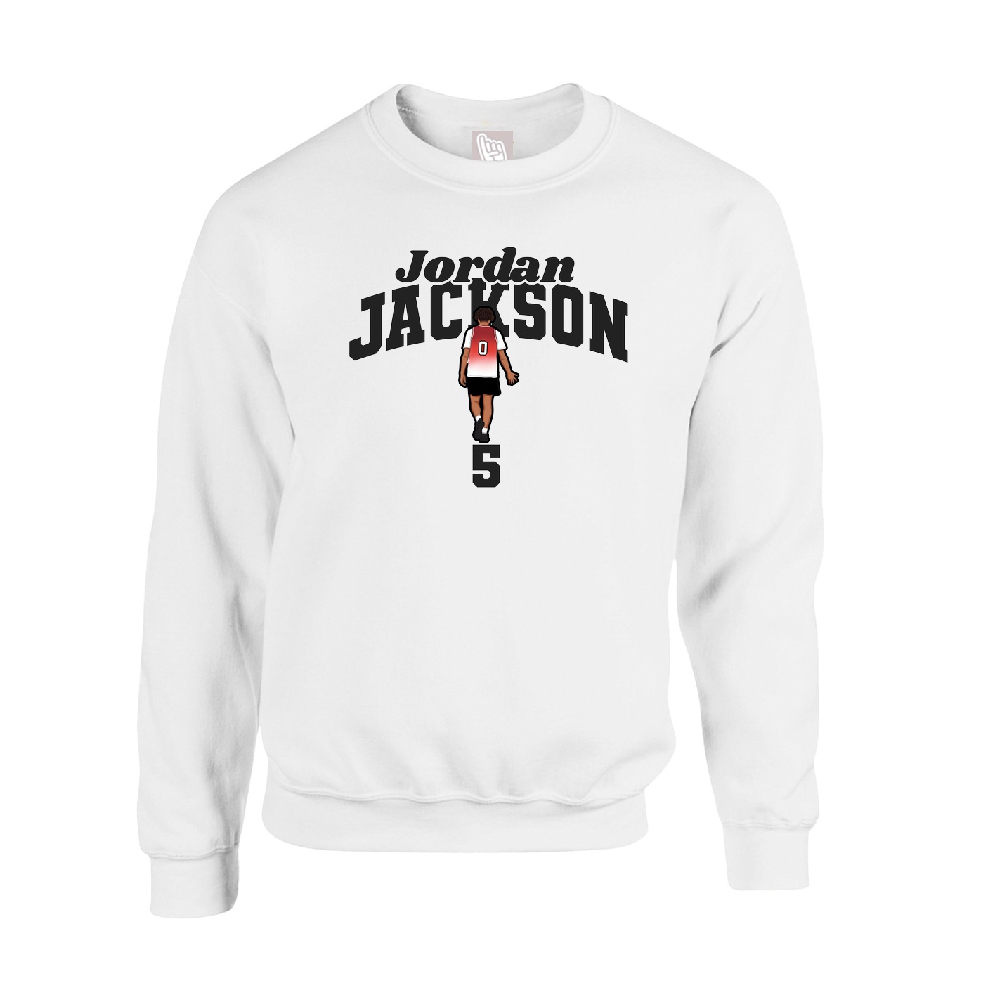 Fleece Crew — Signature Arch in White