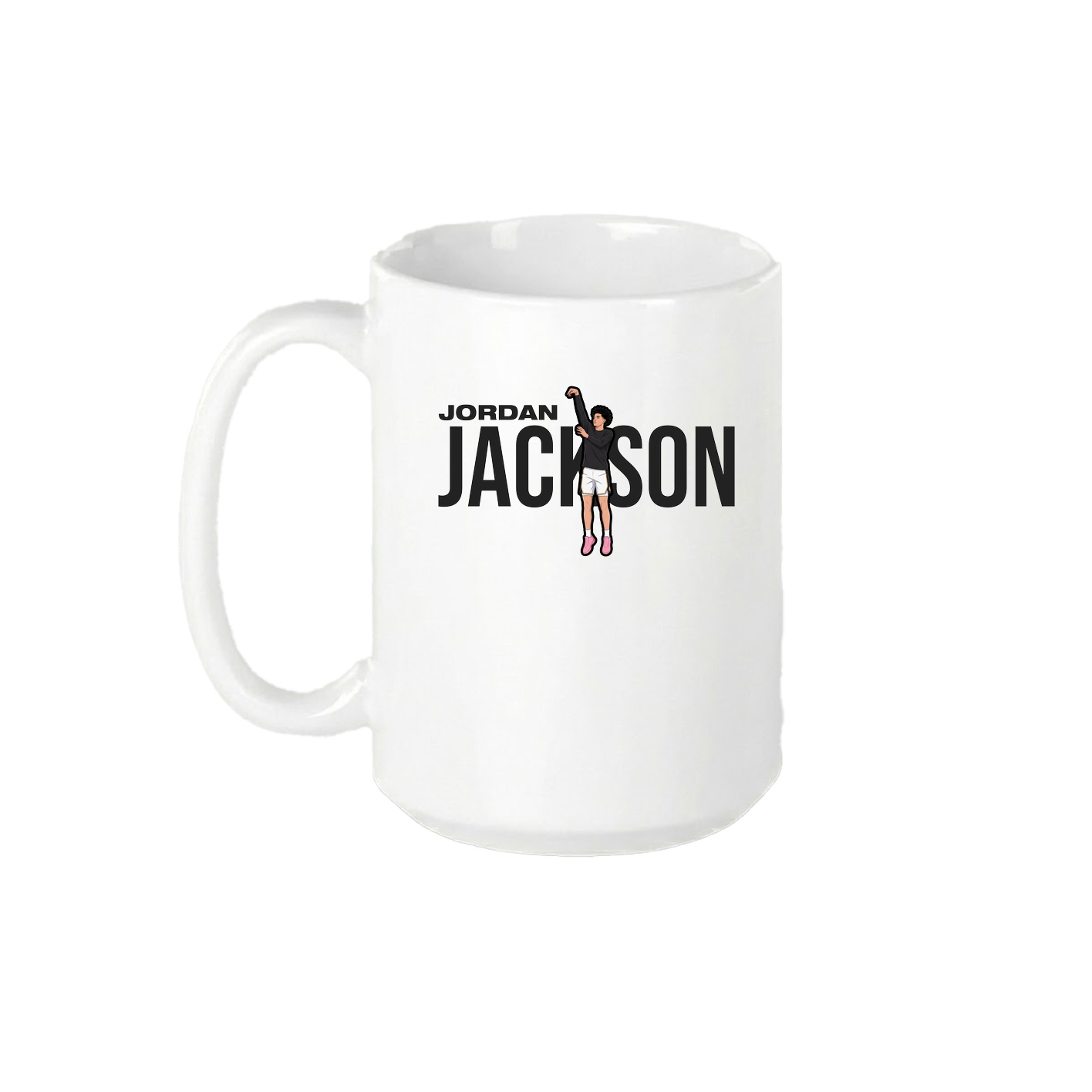 15oz Coffee Mug — Player Name in White