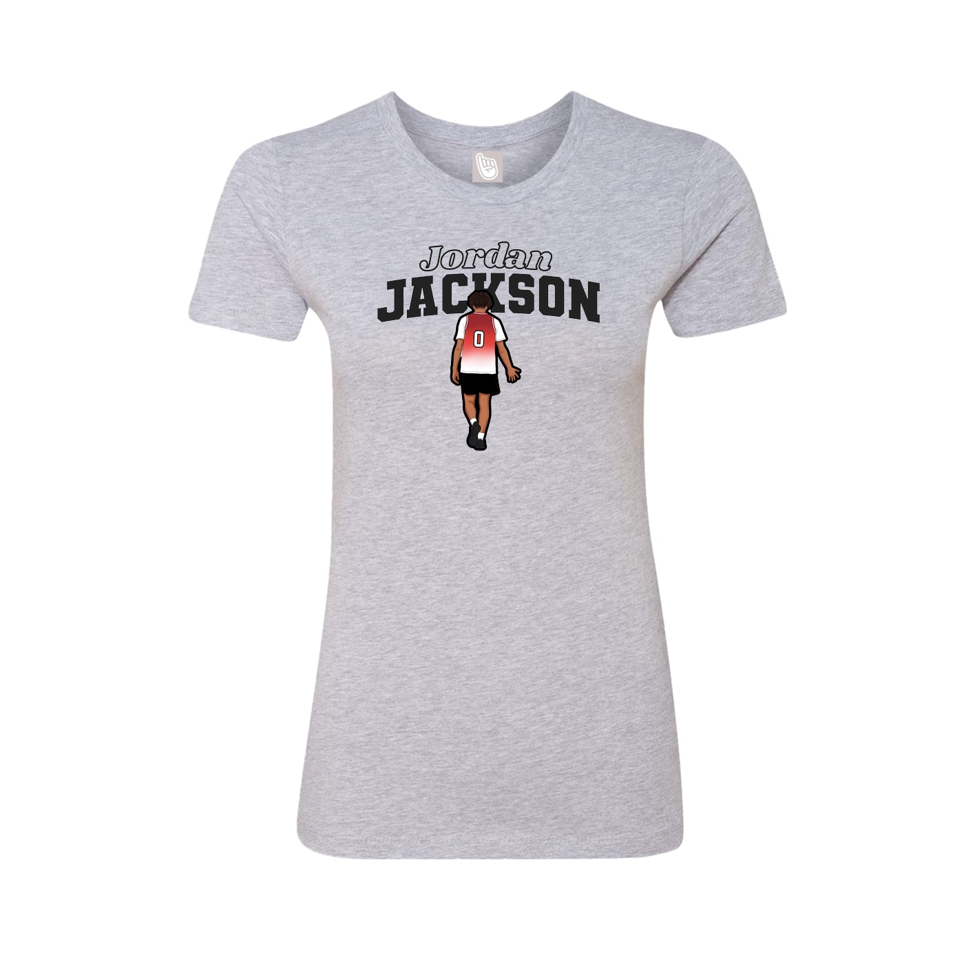 Fitted Women's Tee — Name Arch in Grey