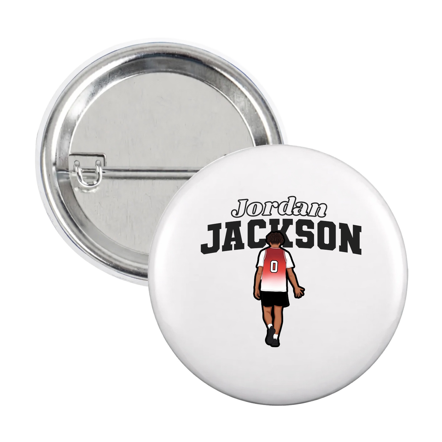 Game Day Button — Name Arch in White