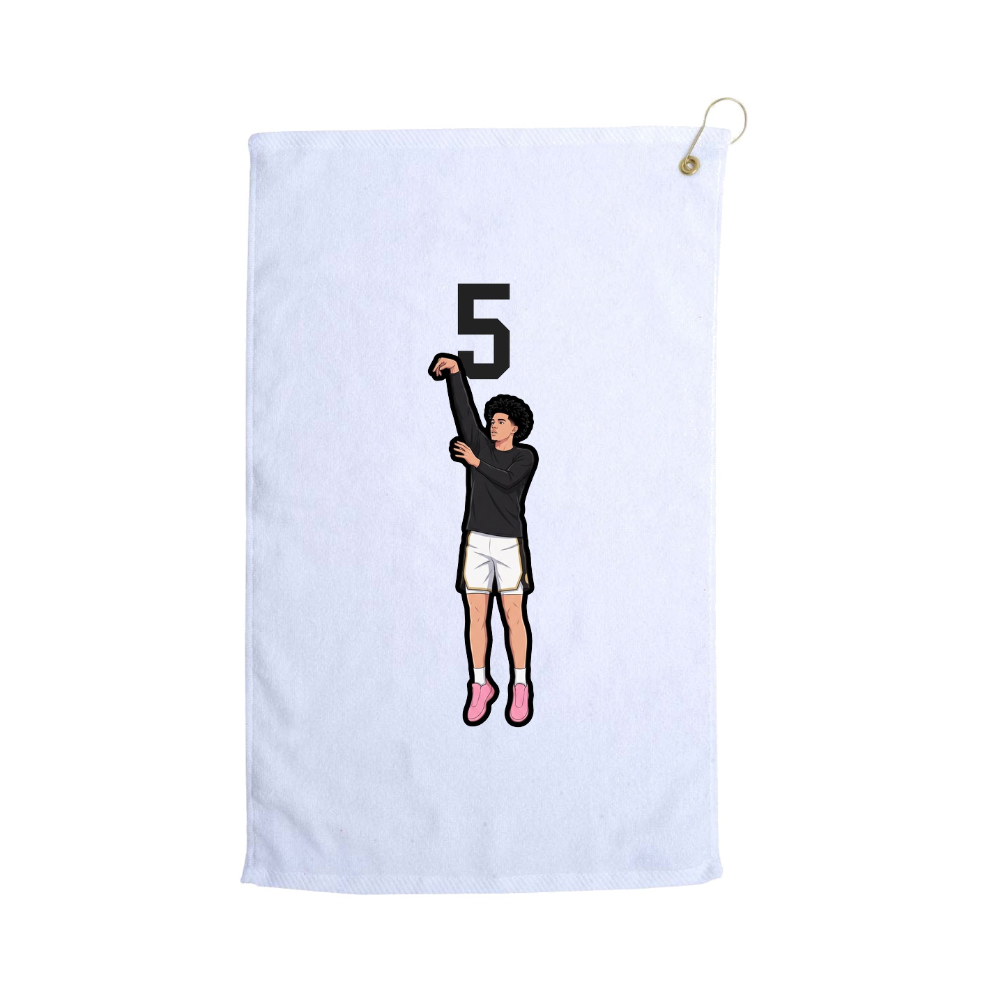Golf Towel — Number Top in White