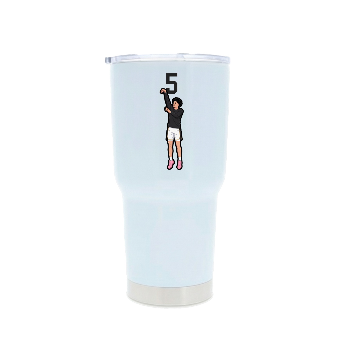 30oz Stainless Steel Tumbler — Number Top in White
