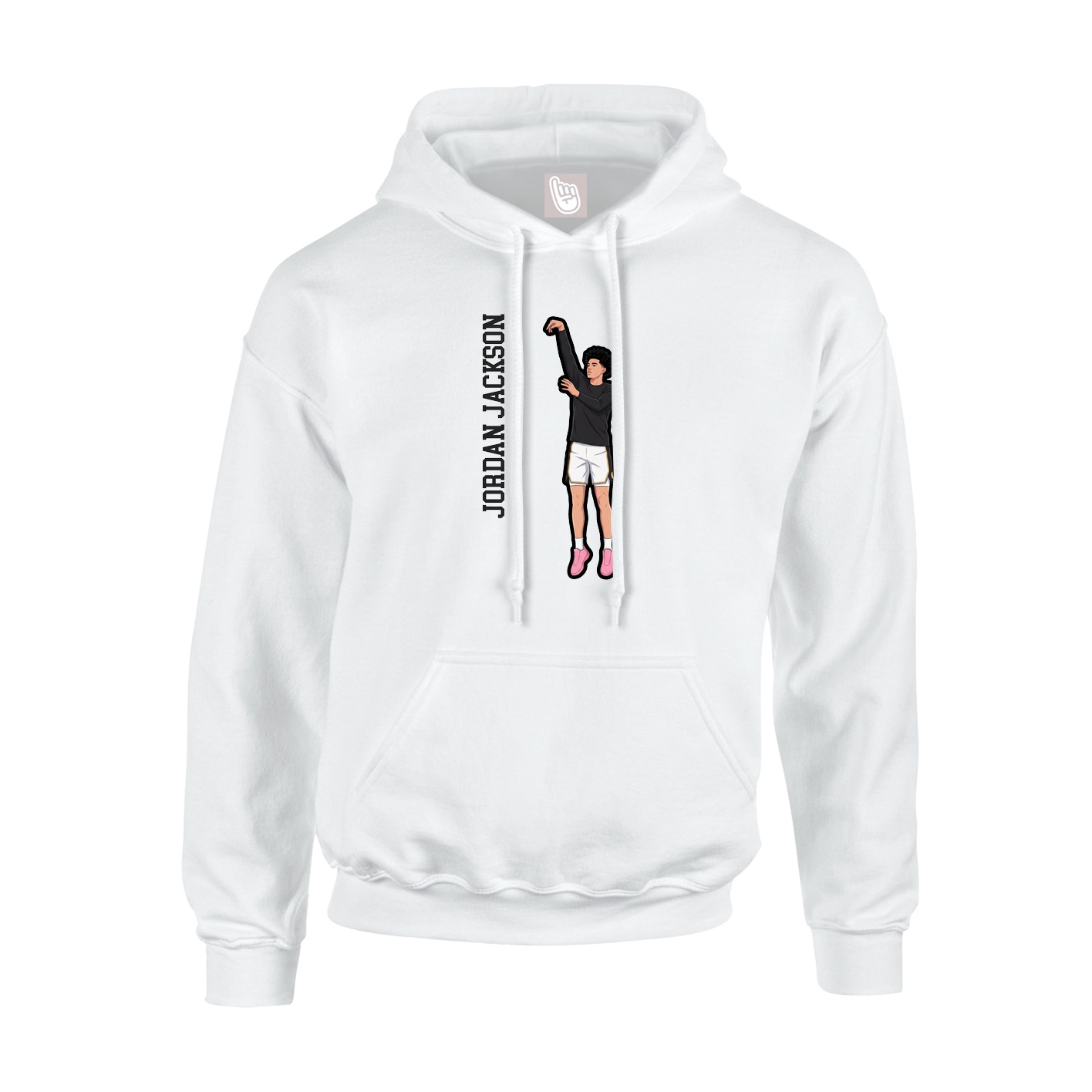 Youth Hoodie — Name Vertical in White