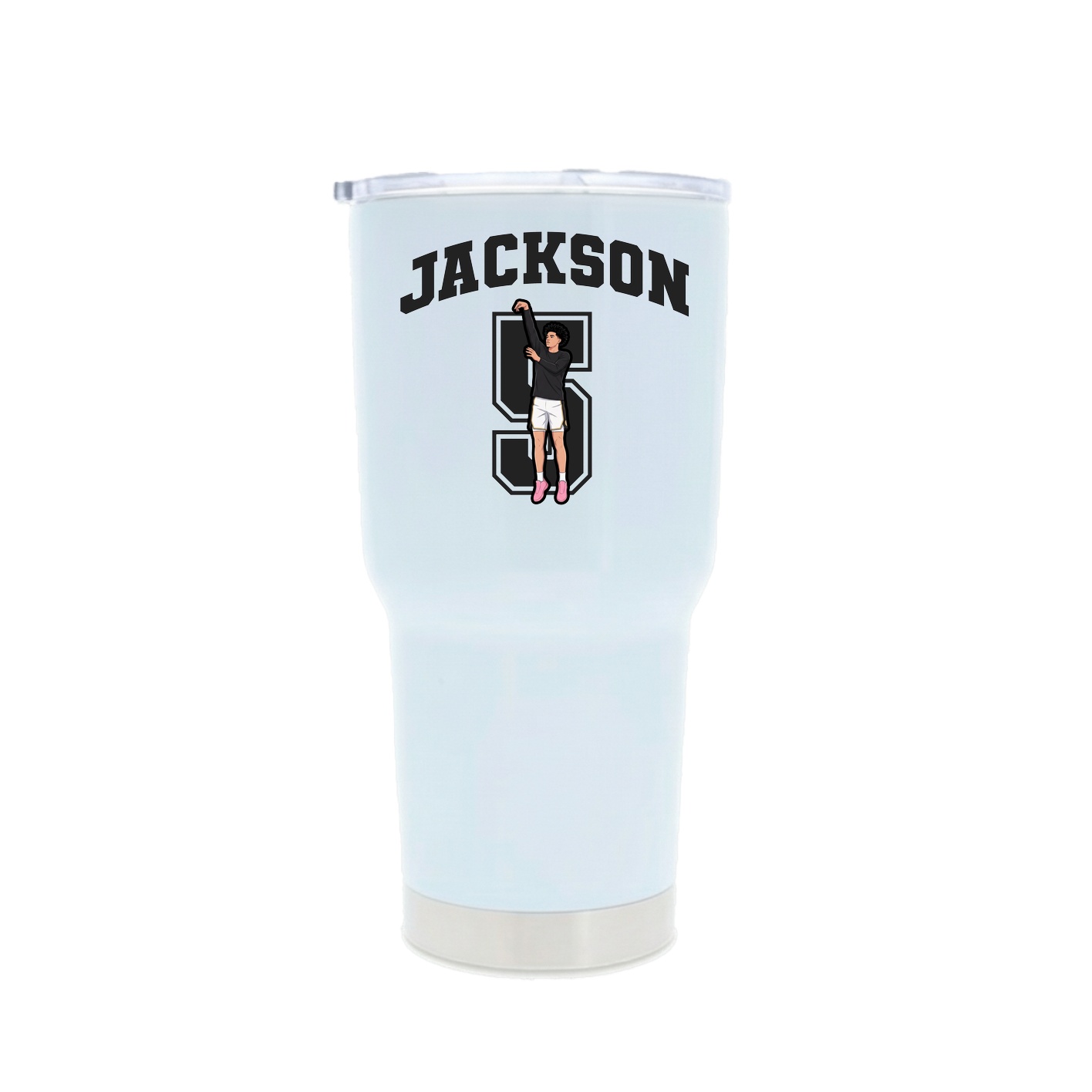 30oz Stainless Steel Tumbler — Number in White