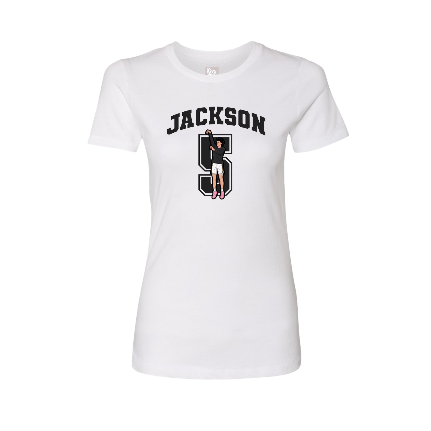 Fitted Women's Tee — Number in White