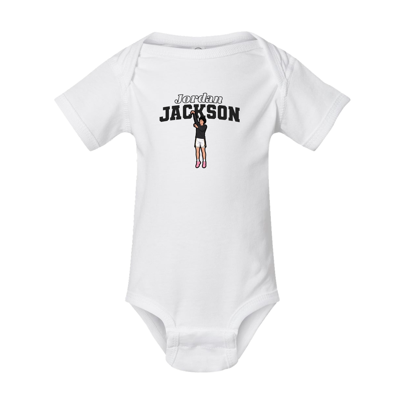 Baby Onesie — Name Arch in White