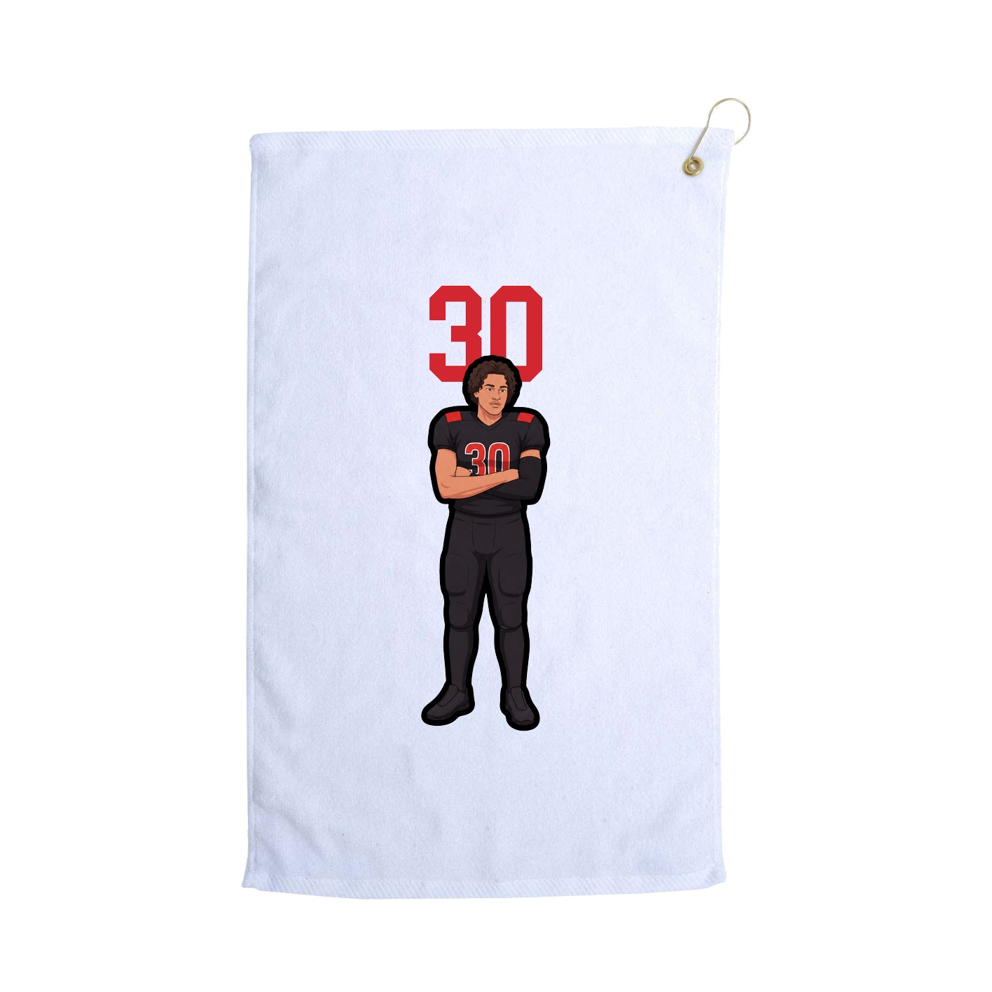 Golf Towel — Number Top in White