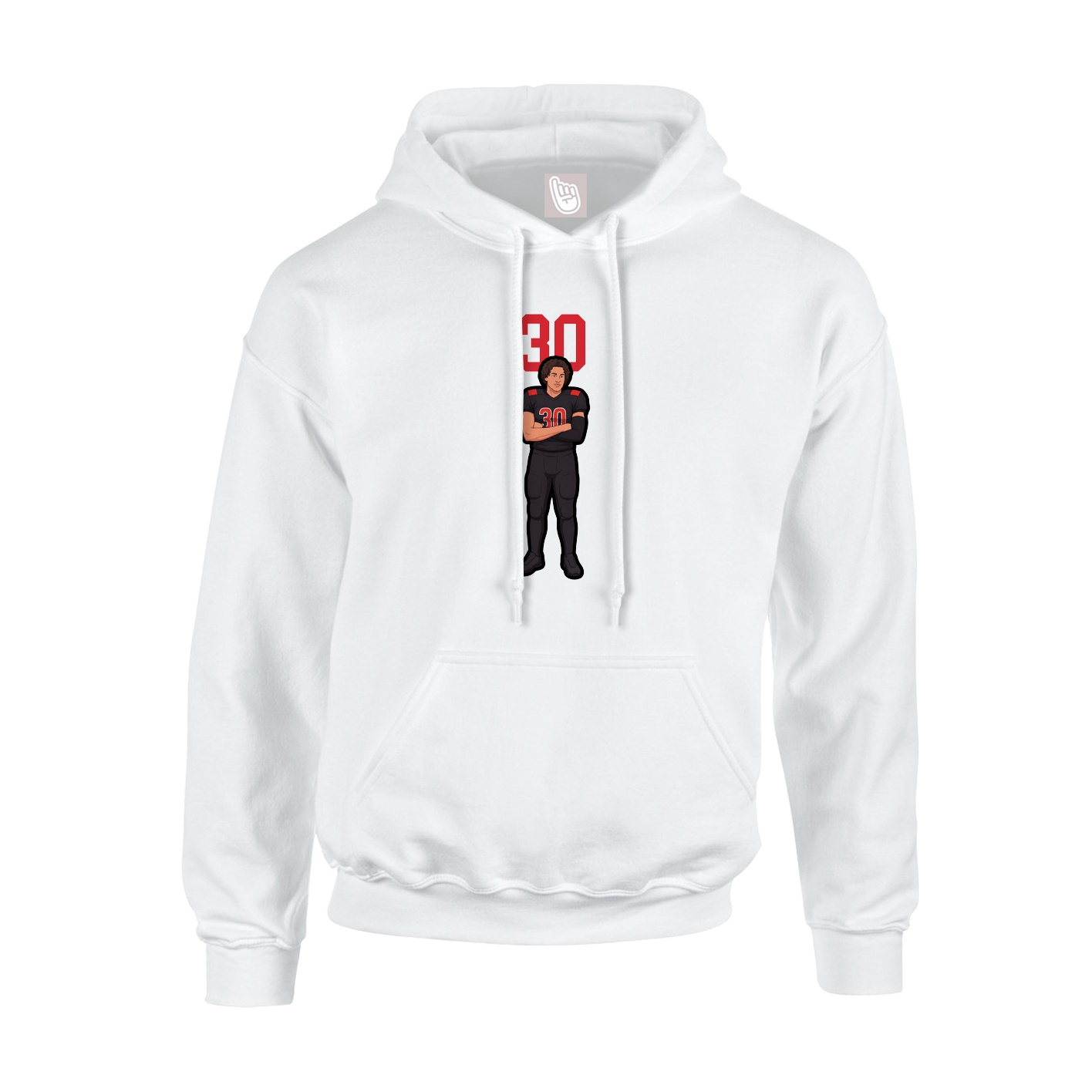 Youth Hoodie — Number Top in White