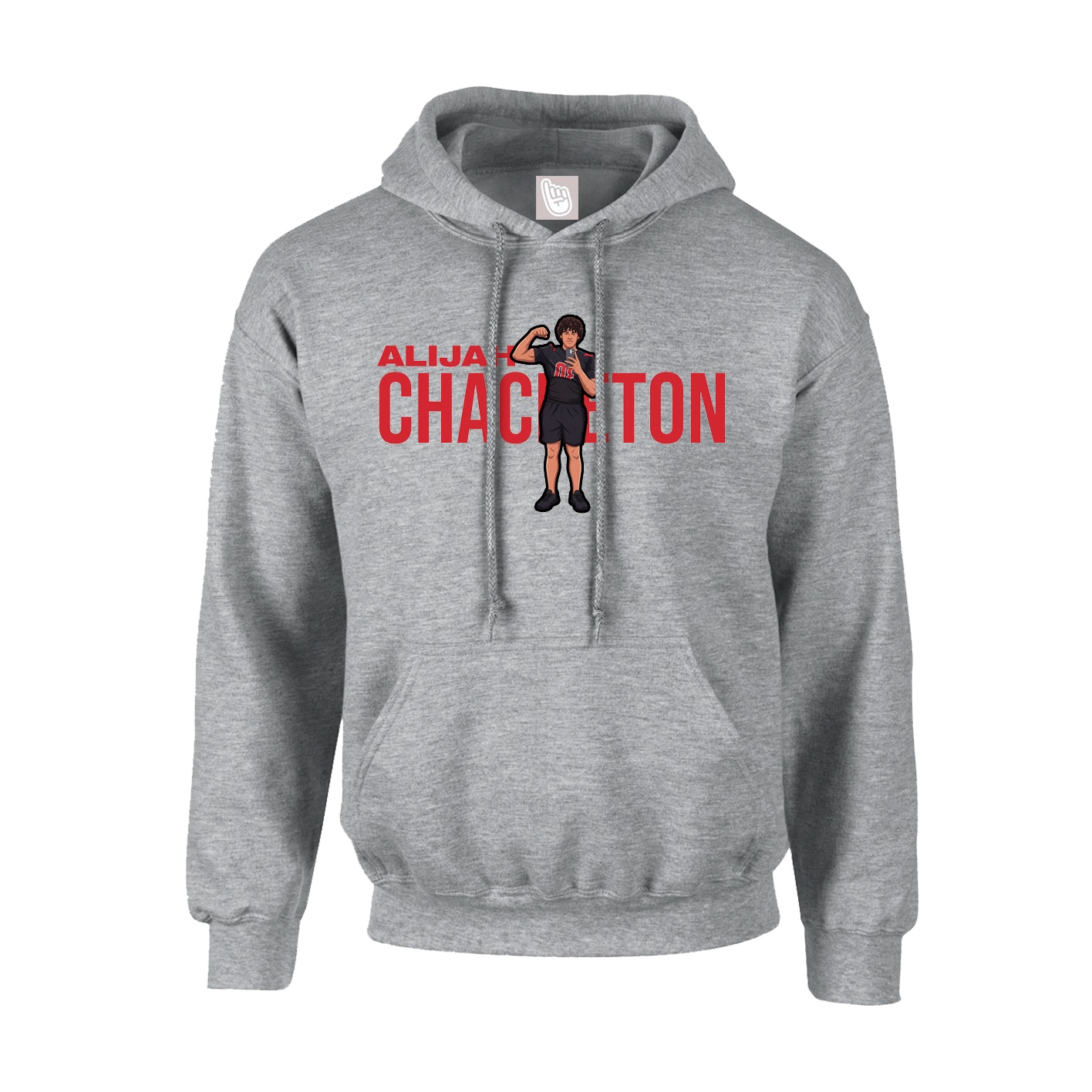 Youth Hoodie — Player Name in Grey