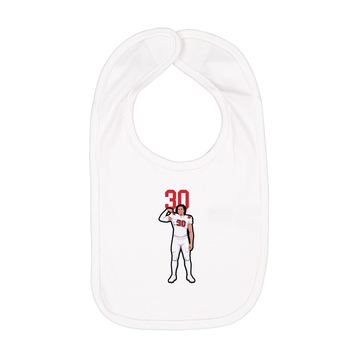 Infant Bib — Number Top in White