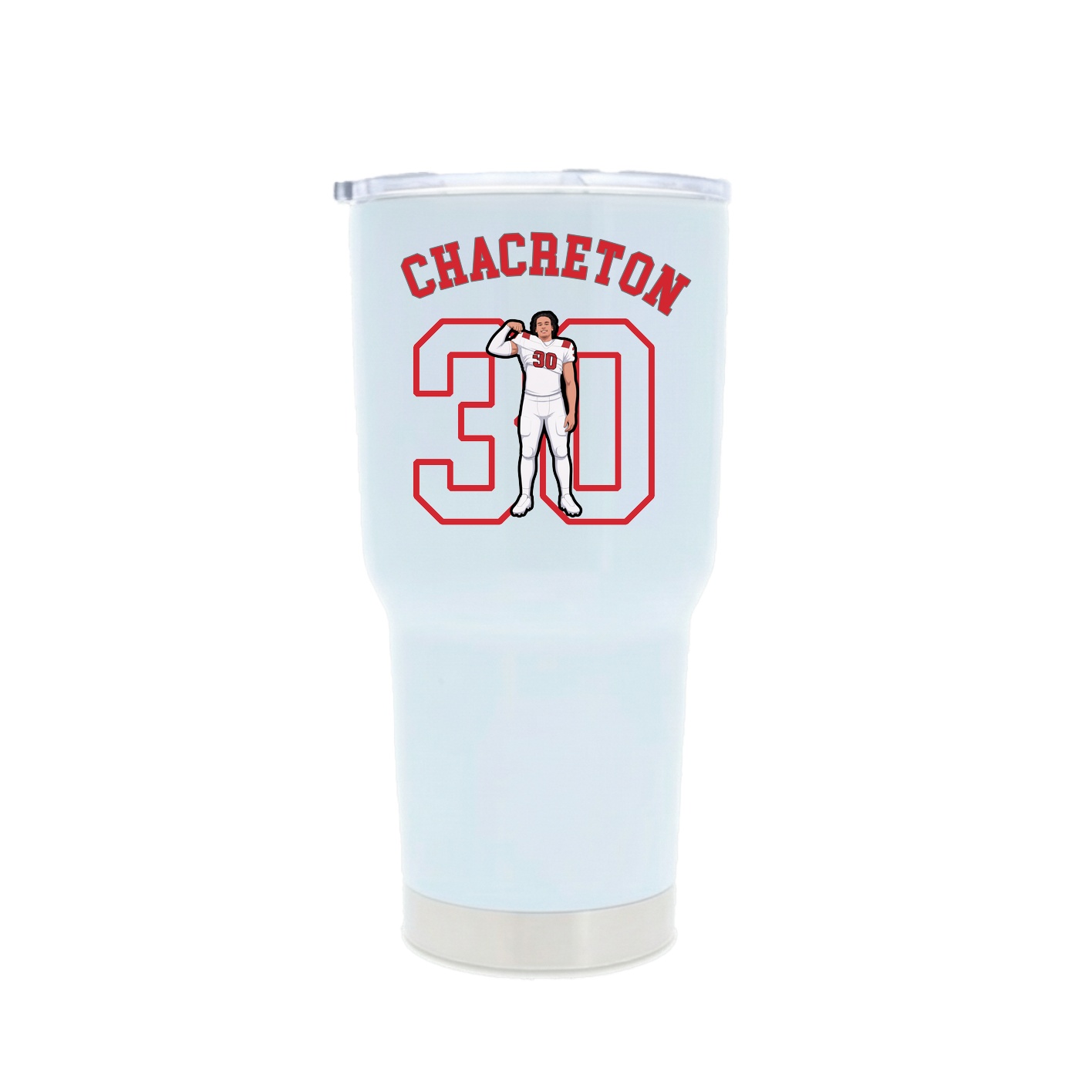 30oz Stainless Steel Tumbler — Shirsey Arch in White