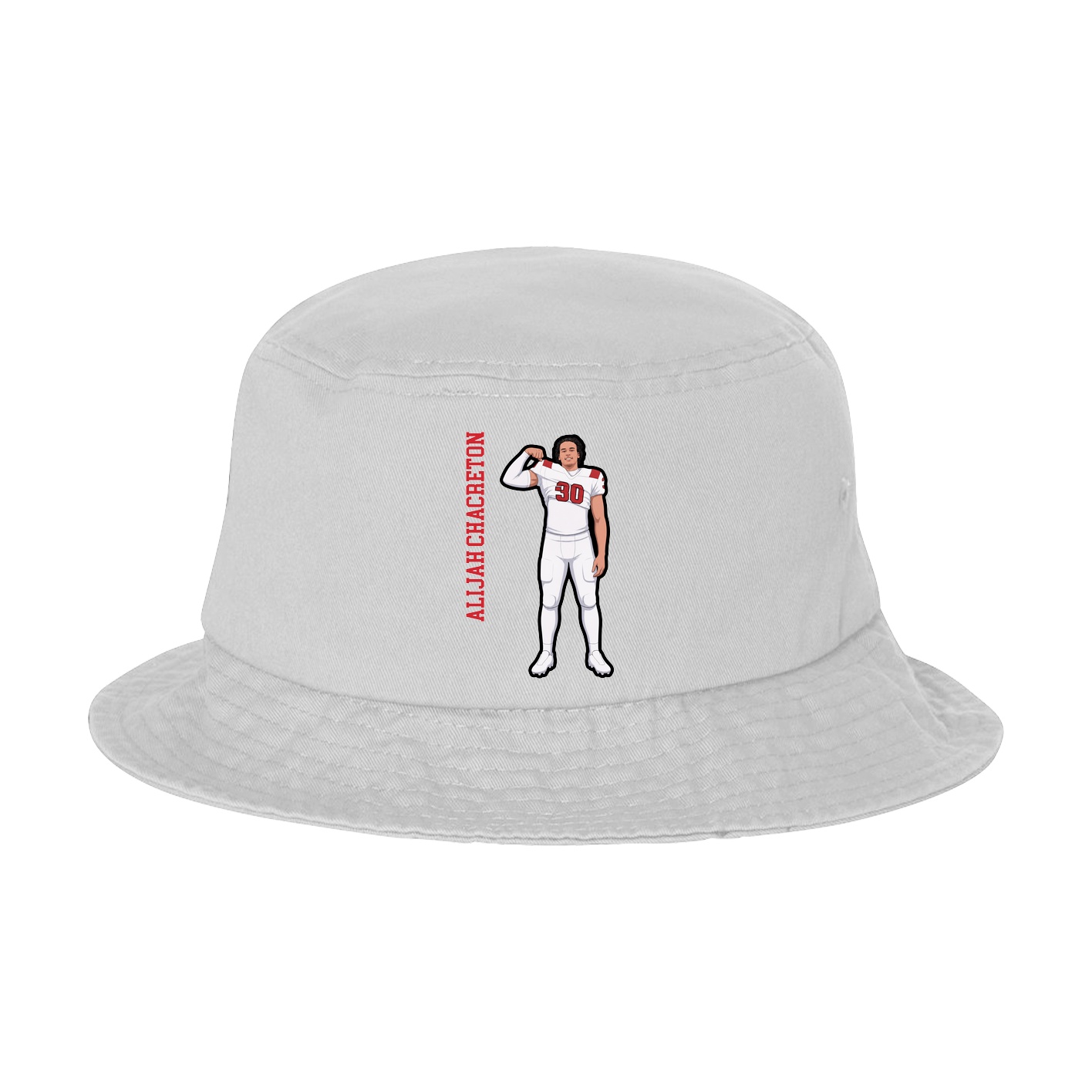 Bucket Cap — Name Vertical in White