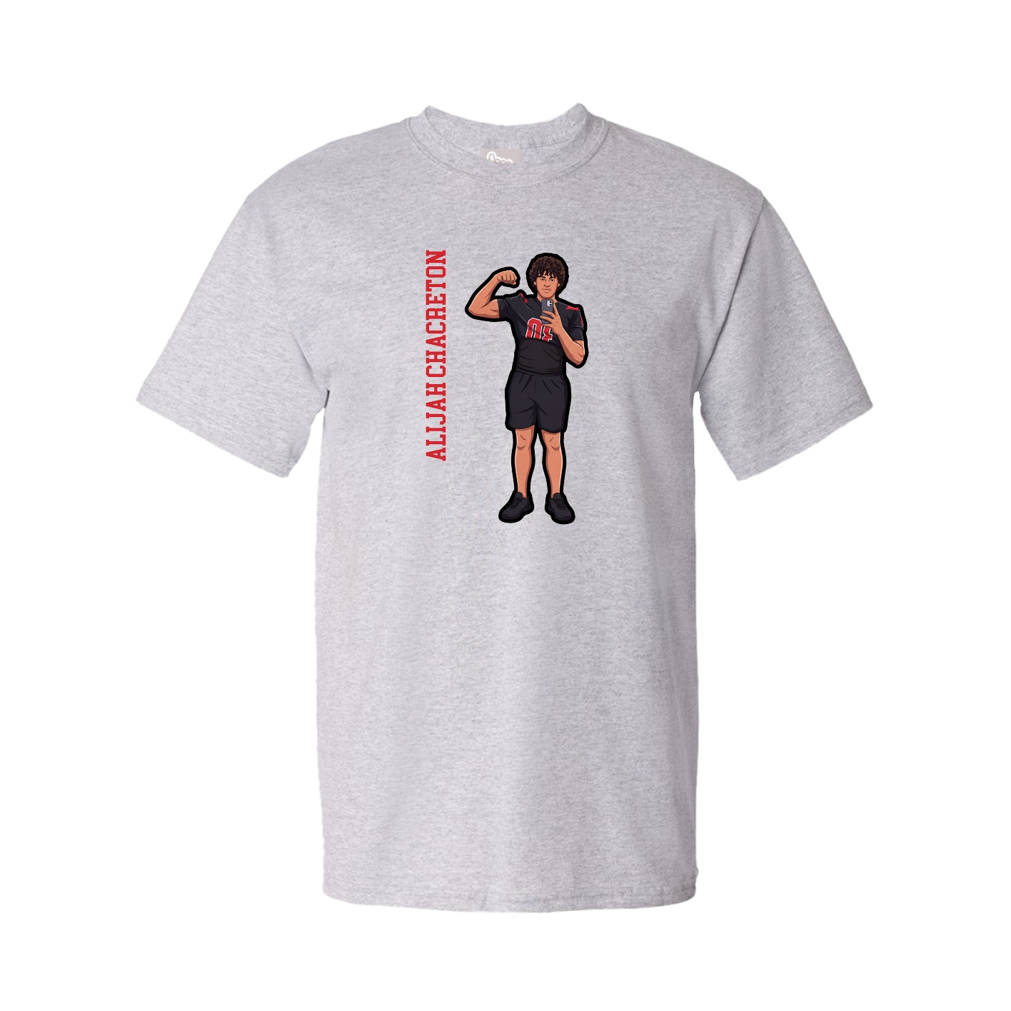 Youth Tee — Name Vertical in Grey
