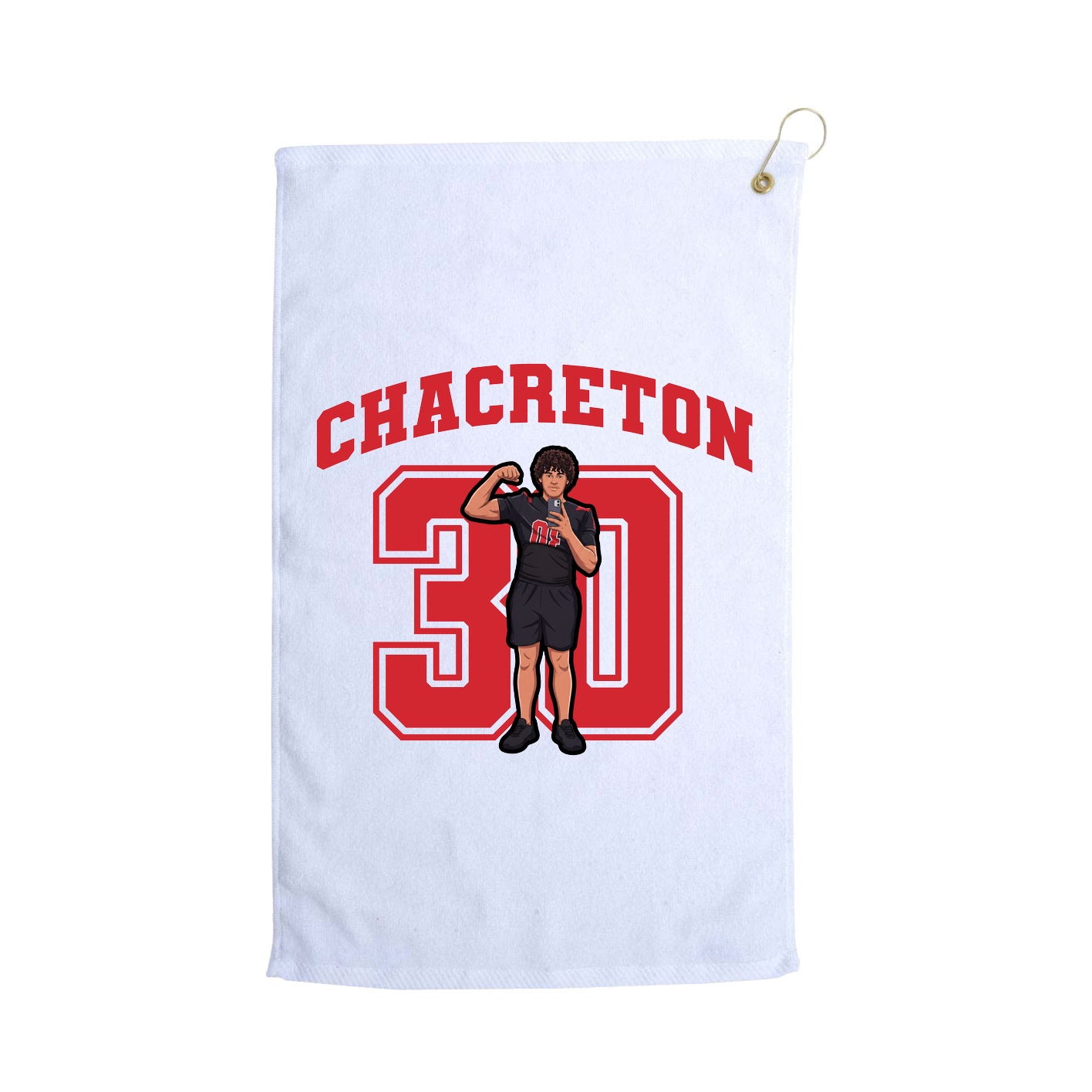 Golf Towel — Number in White