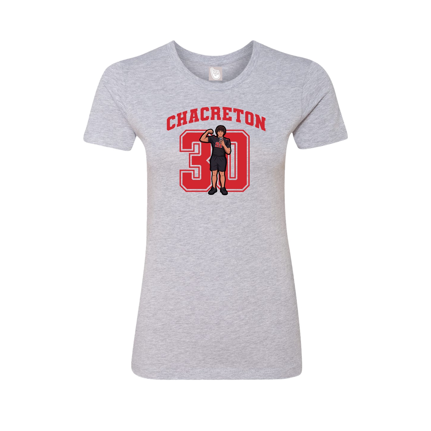 Fitted Women's Tee — Number in Grey