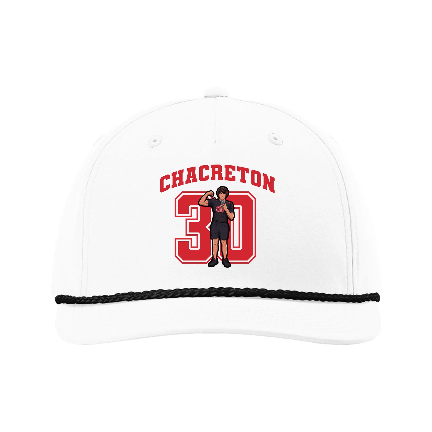 Five-Panel Classic Rope Cap — Number in White